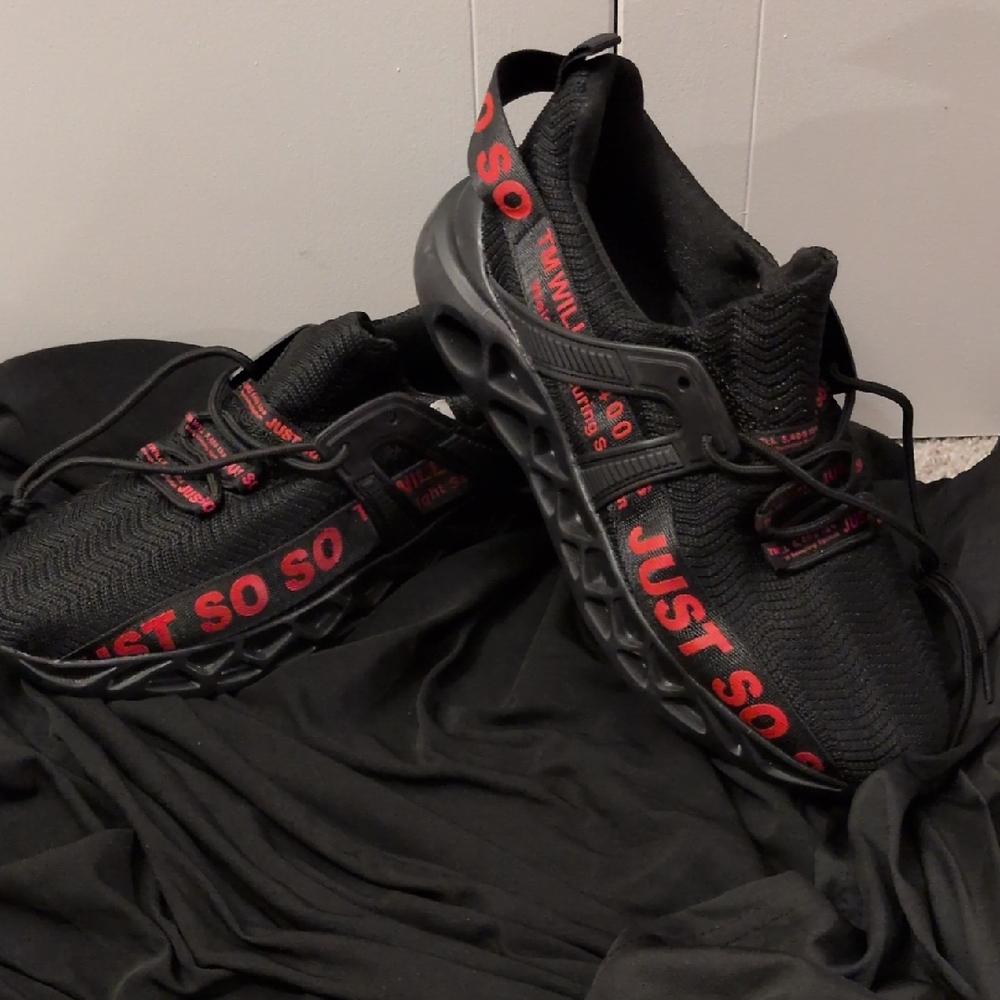 Just So So Black and Red Athletic Sneakers